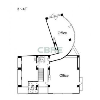 3階〜4階 平面図