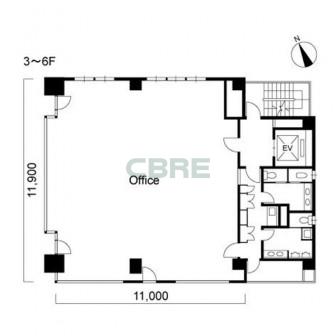 3階〜6階 平面図