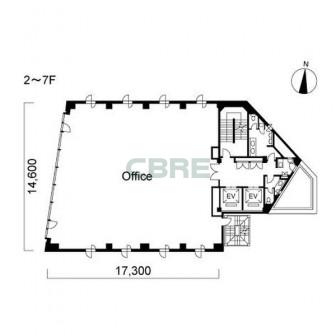 2階〜7階 平面図
