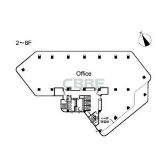 2階〜8階 平面図