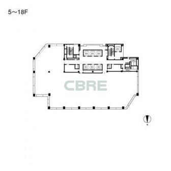 5階〜18階 平面図