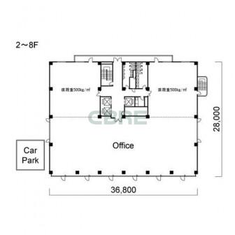 2階〜8階 平面図