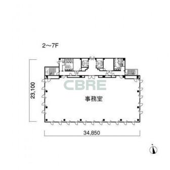 2階〜7階 平面図
