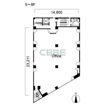 5階〜8階 平面図