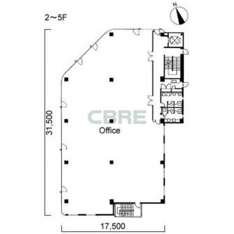2階〜5階 平面図