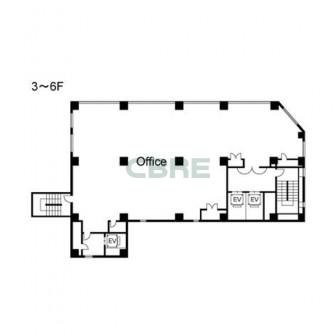 3階〜6階 平面図
