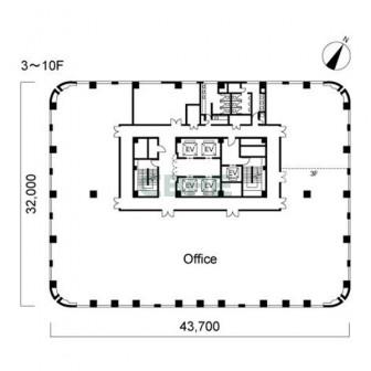 3階〜10階 平面図