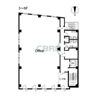 3階〜6階 平面図