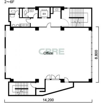 2階〜6階 平面図