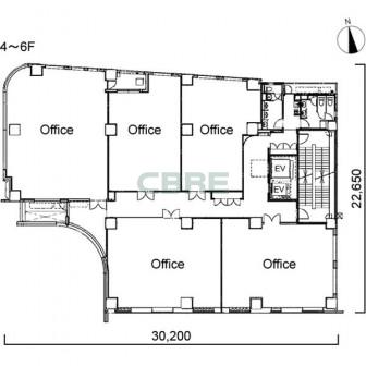 4階〜6階 平面図