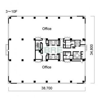 3階〜10階 平面図