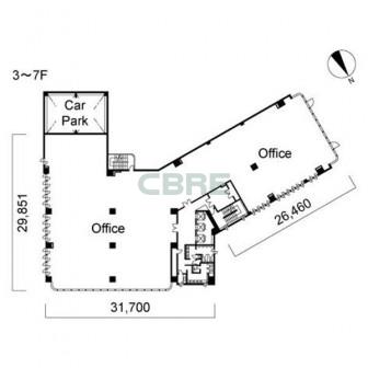 3階〜7階 平面図