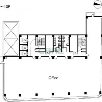 3階〜10階 平面図