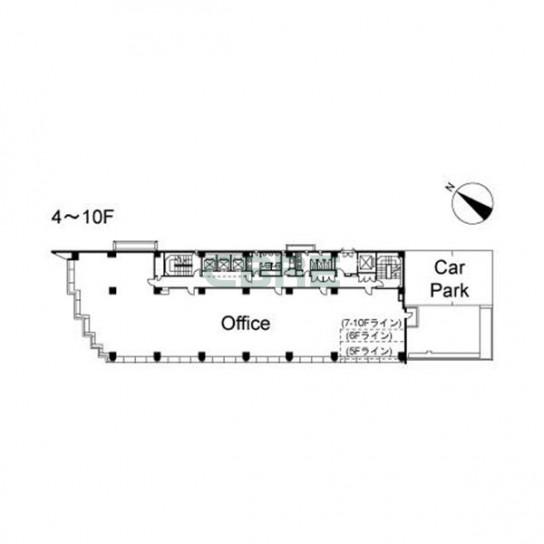 4階〜10階 平面図