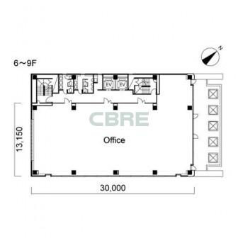 6階〜9階 平面図