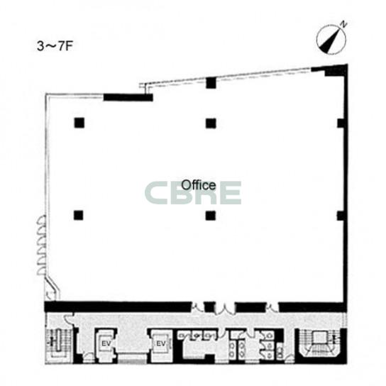 3階〜7階 平面図