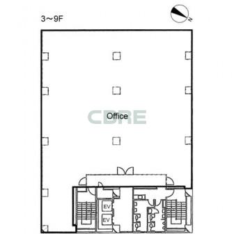 3階〜9階 平面図