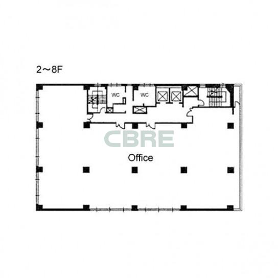 2階〜8階 平面図