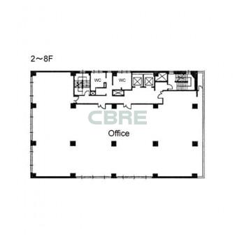 2階〜8階 平面図