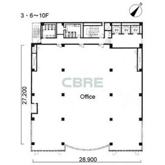 3階〜6階 平面図