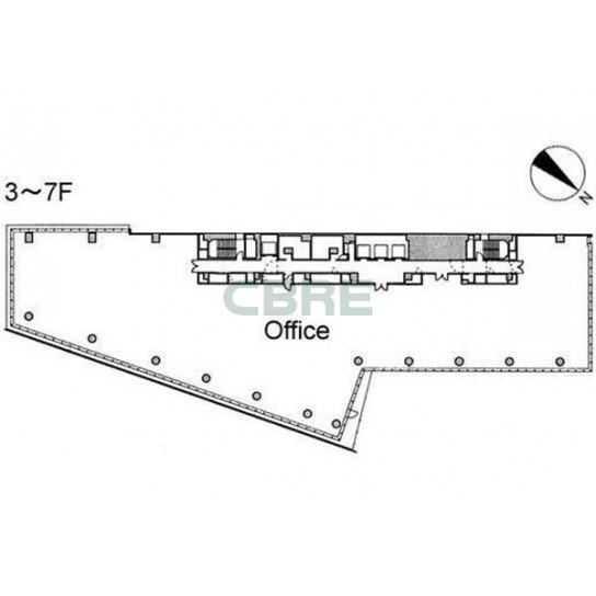 3階〜7階 平面図