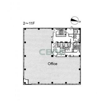 2階〜11階 平面図