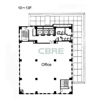 10階〜13階 平面図