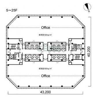 5階〜25階 平面図