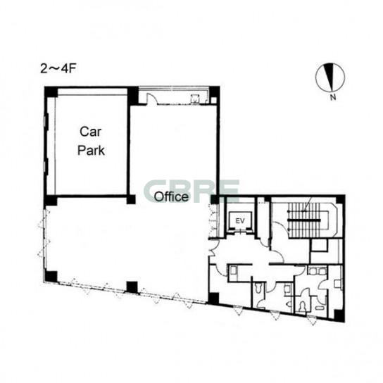 2階〜4階 平面図
