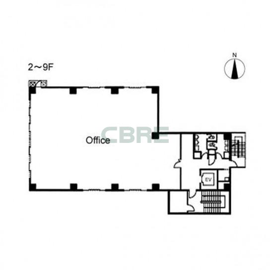 2階〜9階 平面図