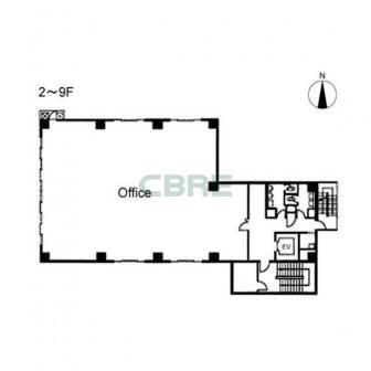 2階〜9階 平面図