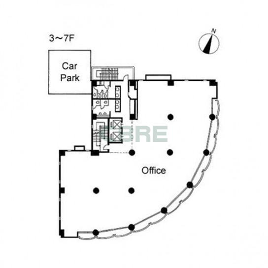 3階〜7階 平面図