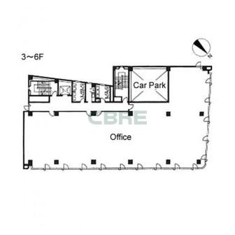 3階〜6階 平面図
