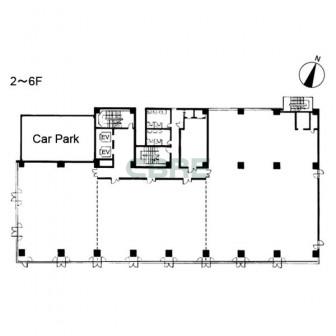 2階〜6階 平面図