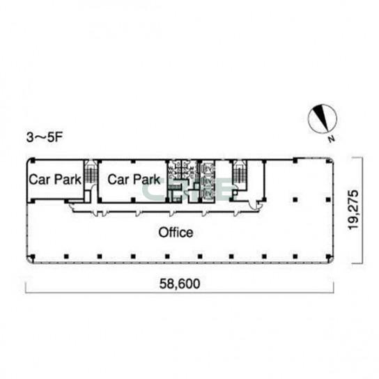 3階〜5階 平面図