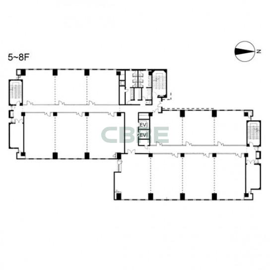 5階〜8階 平面図