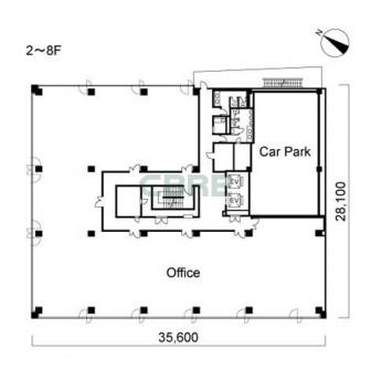 2階〜8階 平面図