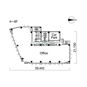 4階〜8階 平面図