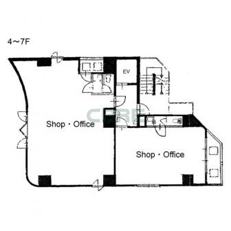 4階〜7階 平面図