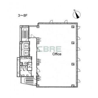 3階〜8階 平面図