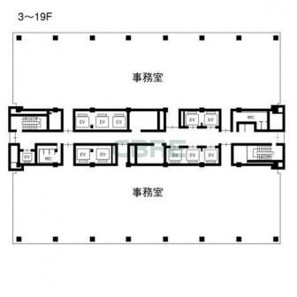 3階〜19階 平面図