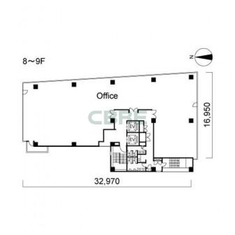 8階〜9階 平面図
