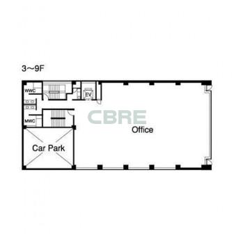 3階〜9階 平面図