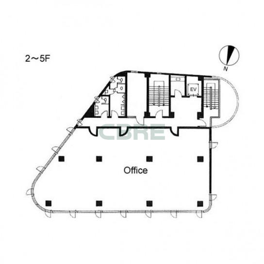 2階〜5階 平面図
