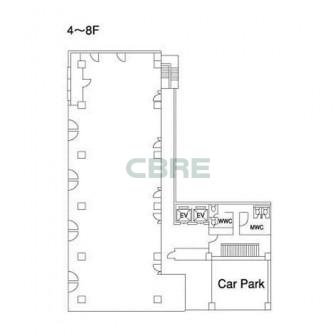 4階〜8階 平面図