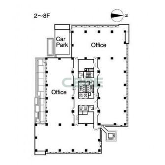 2階〜8階 平面図
