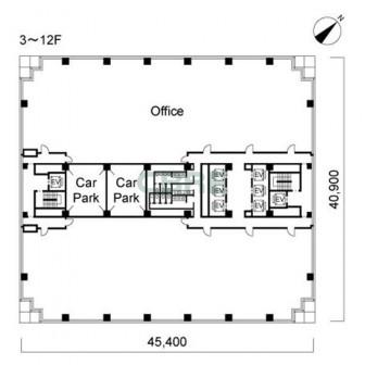 3階〜12階 平面図