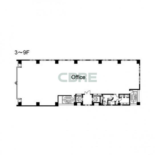 3階〜9階 平面図