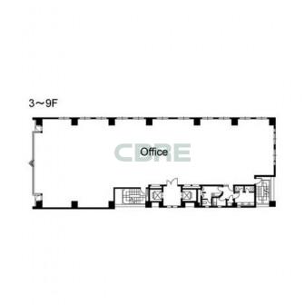 3階〜9階 平面図