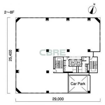 2階〜8階 平面図
